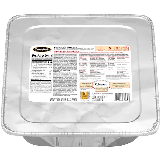 Stouffer's Vegetable Lasagna 6 Pound Each - 4 Per Case.