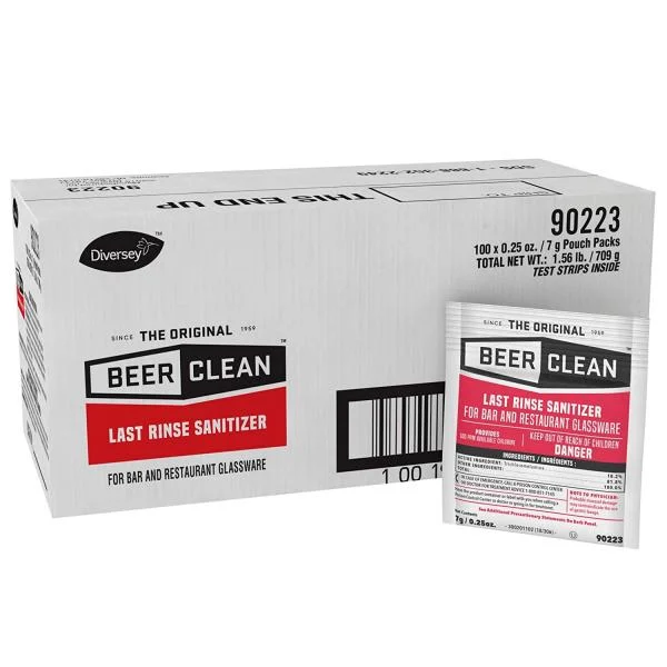 Diversey Beer Clean Last Rinse Sanitizer Powder Pouch 100 - 0.25 Ea