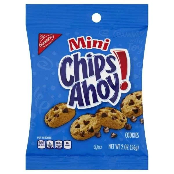 Chips Ahoy Cookies Single Serve Chocolate Chip 2 Ounce Size - 60 Per Case.