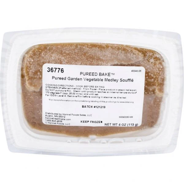 Cliffdale Farms Pureed Bake Garden Medley Vegetable Puree 24 Count Packs - 1 Per Case.
