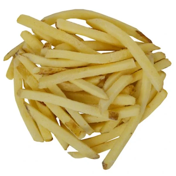 6 Inch Thin Cut Skin On Frozen French Fried Potatoes 5 Pound Each - 6 Per Case.