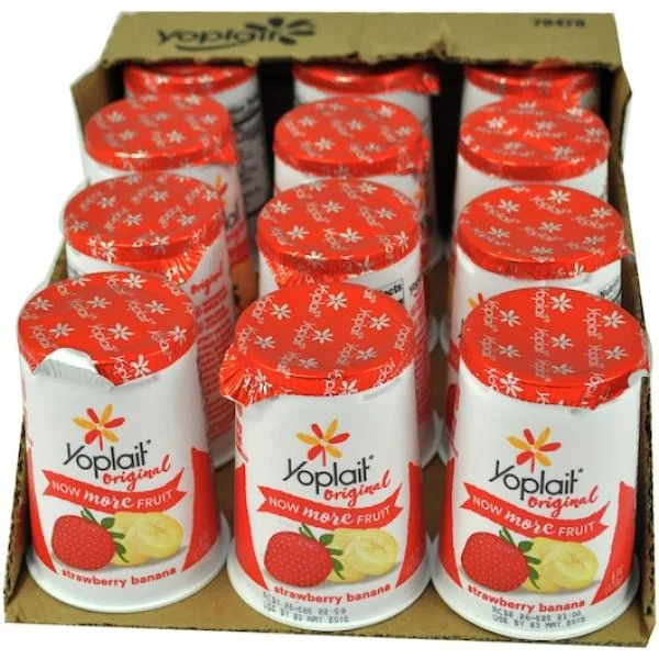 Yoplait Original Yogurt Single Serve Cup Strawberry Banana 6 Ounce Size - 12 Per Case.