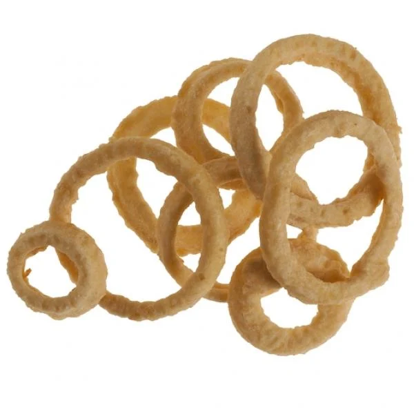8 Inch Battered Onion Rings 2.5 Pound Each - 6 Per Case.