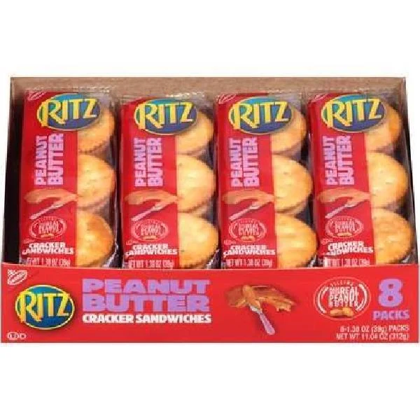 Ritz Lunchbox Crackers Peanut Butter 1.38 Ounce Size - 112 Per Case.