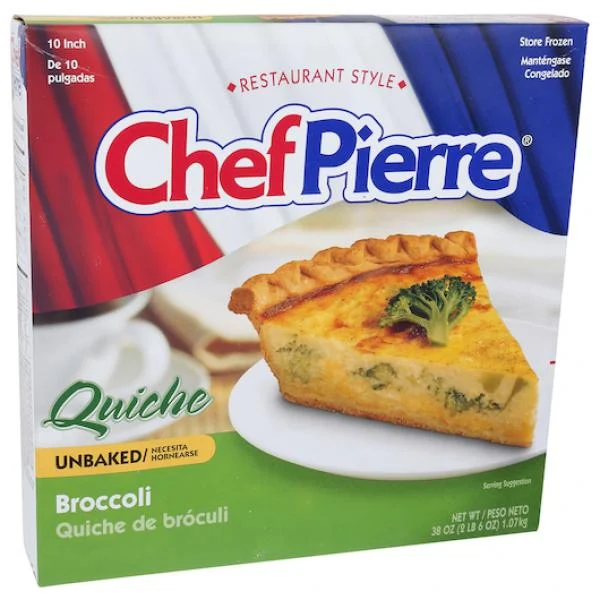 Chef Pierre Quiche Broccoli Unbaked 10 Inch 2.375 Pound Each - 6 Per Case.
