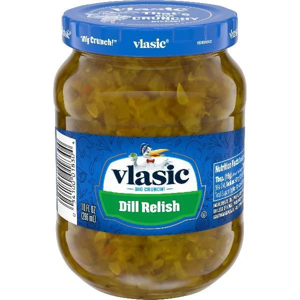 Vlasic Dill Relish Keto Friendly FlJars 10 Fluid Ounce - 12 Per Case.