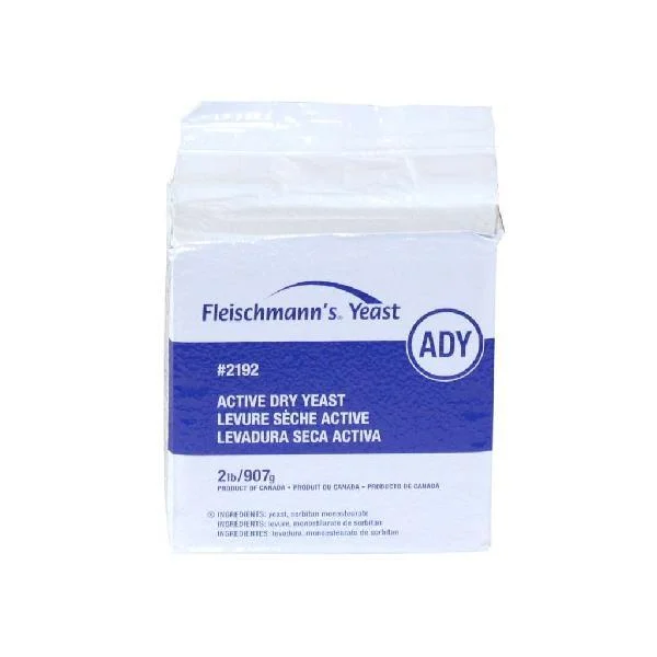 Yeast Dry Active Vacuum 2 Pound Each - 12 Per Case.