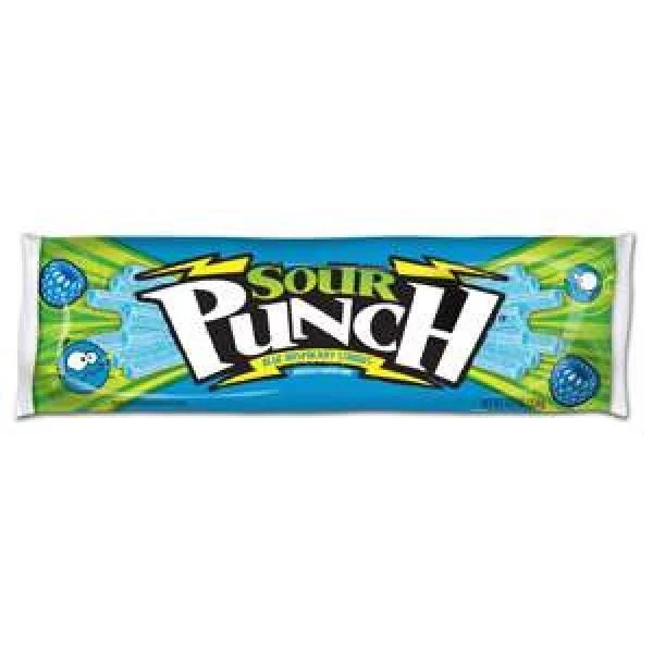 Sour Punch Straws Blue Raspberry Casetray 4.5 Ounce Size - 24 Per Case.
