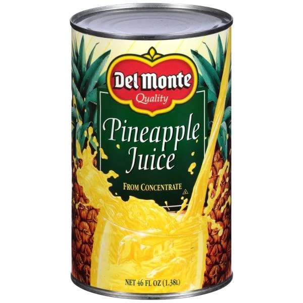 Del Monte Pineapple Juice From Concentrate Can 46 Ounce Size - 12 Per Case.