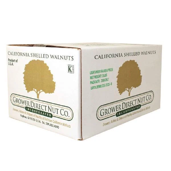 Commodity Walnut Light Amber Combo Halves &pieces 25 Pound Each - 1 Per Case.