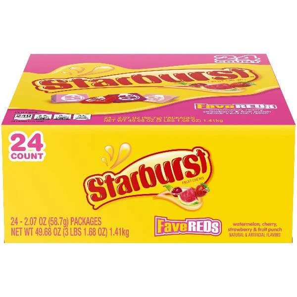 Starburst Favereds Single Count 2.07 Ounce Size - 288 Per Case.