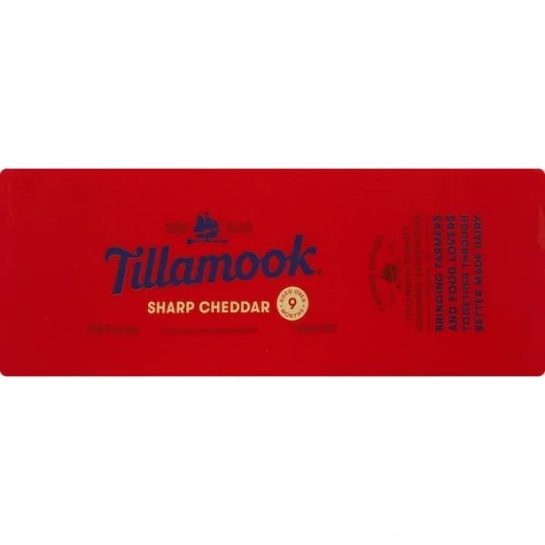 Tillamook Sharp Yellow Cheddar Loaf 10 Pound Each - 1 Per Case.