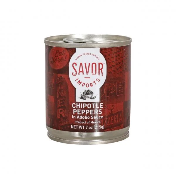 Savor Imports Chipotle Peppers In Adobo Sauce 7 Ounce Size - 24 Per Case.