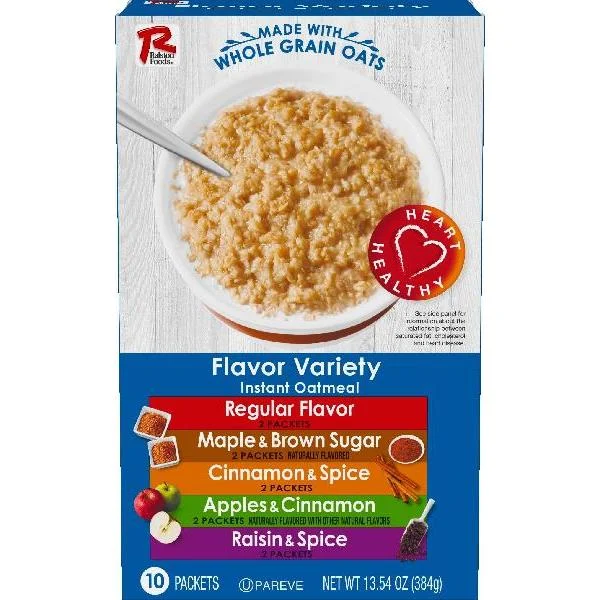 Ralston Foods Instant Oatmeal Variety Maple Brown Sugarapple Cinnamoncinna 13.54 Ounce Size - 12 Per Case.