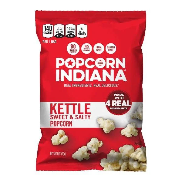 Snack Popcorn Kettle Single Serve 1 Ounce Size - 48 Per Case.