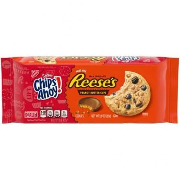 Chips Ahoy Cookies Chewy Chocolate Chip Withreese's Peanut Butter Cups 9.5 Ounce Size - 12 Per Case.