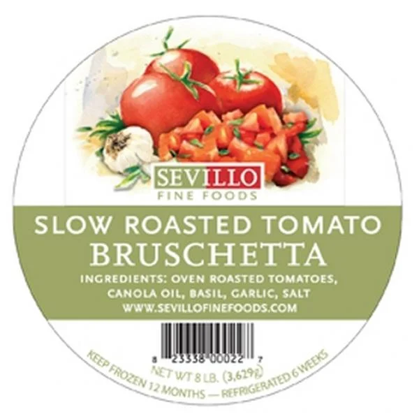 Sevillo Fine Foods Frozen Vegetable Slow Roasted Tomato Bruschetta Topping 8 Pound Each - 1 Per Case.