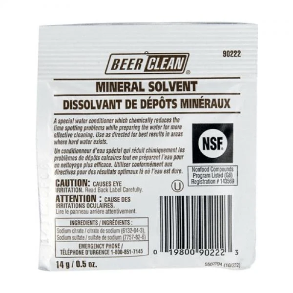 Diversey Cleaner Beer Clean Manual Beer Brush Powder Pouch 1 - 100 Cnt