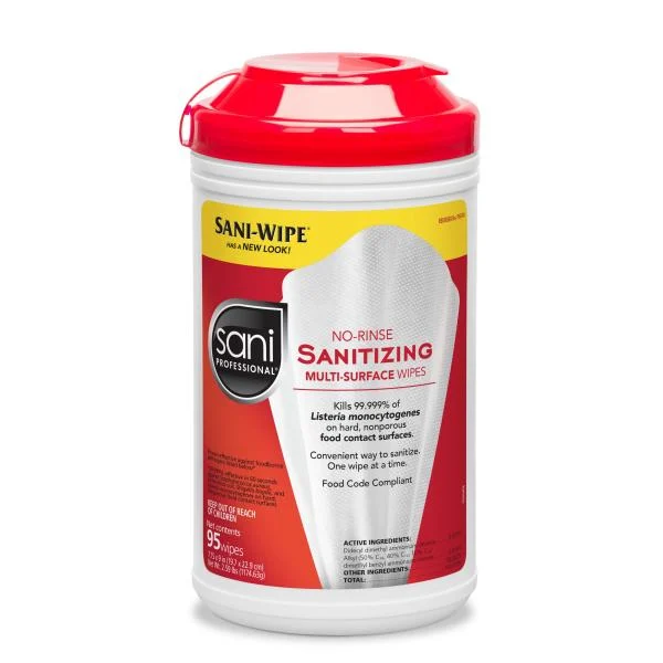 Sani Professional/Nice Pak Sanitizing Wipes 95 Count No Rinse 6 - 95 Cnt