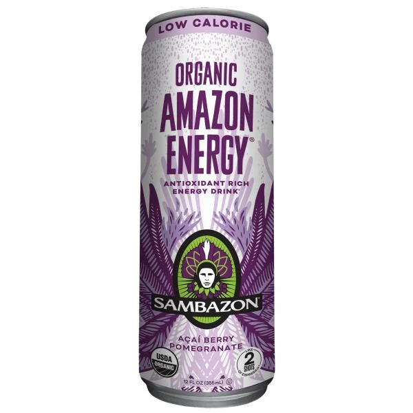 Sambazon Lo Cal Amazon Energy Acai Berry Pomegranate Energy Drink Organic 12 Fluid Ounce - 12 Per Case.