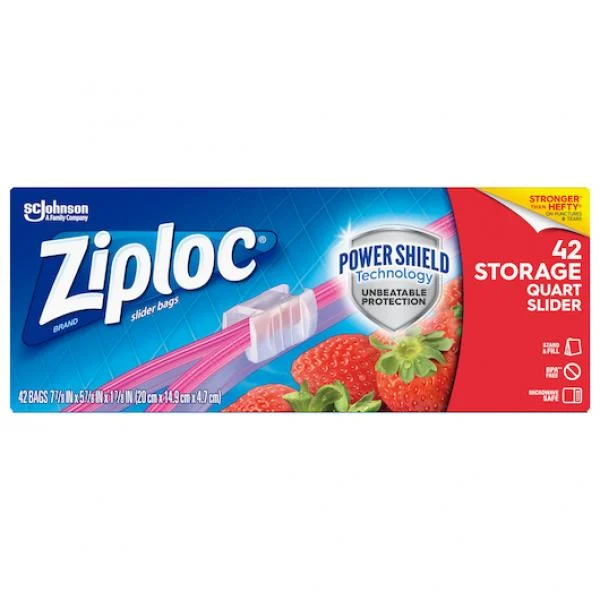 Ziploc Slider Quart Storage Bag  9 - 42 Cnt