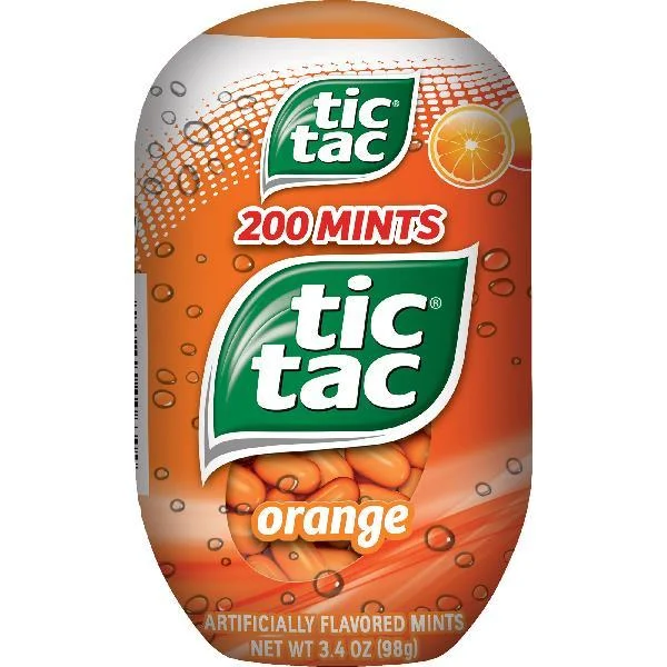 Tic Tac Txx Orange Bp Fridge 3.4 Ounce Size - 48 Per Case.