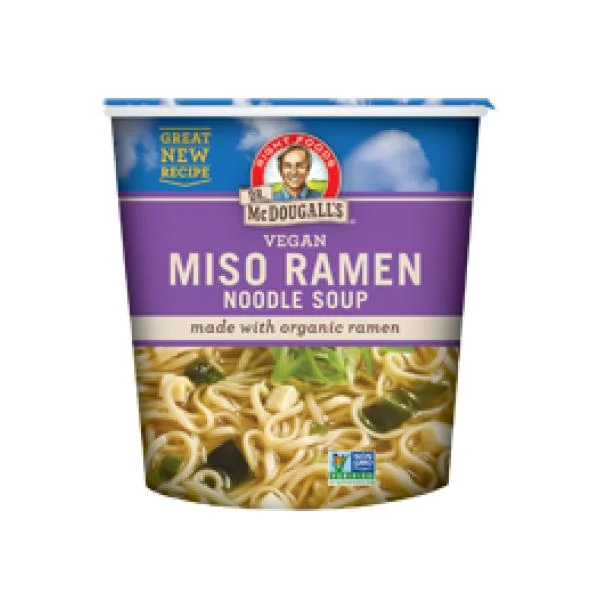 Dr Mcdougall's Cup Soup Ramen & Miso 1.9 Ounce Size - 6 Per Case.