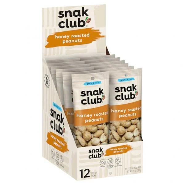 Snak Club Honey Roasted Peanuts Pound 0.109 Pound Each - 144 Per Case.