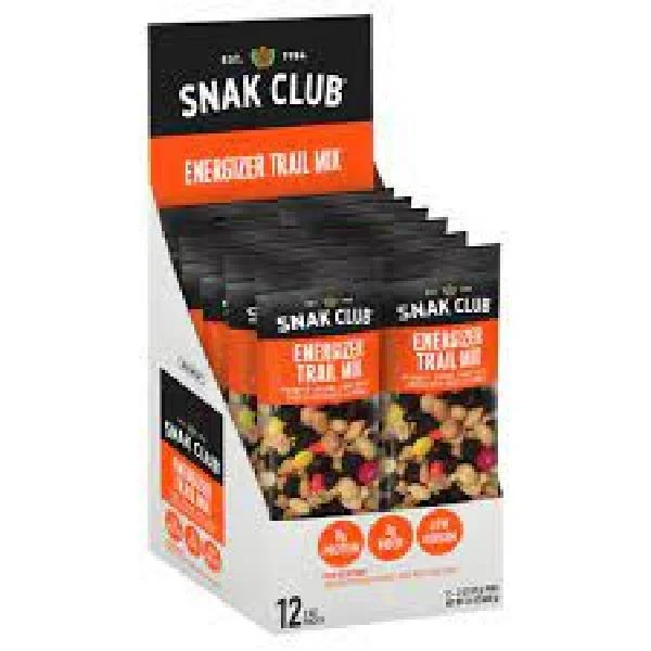 Snak Club Energizer Trail Mix 2 Ounce Size - 144 Per Case.