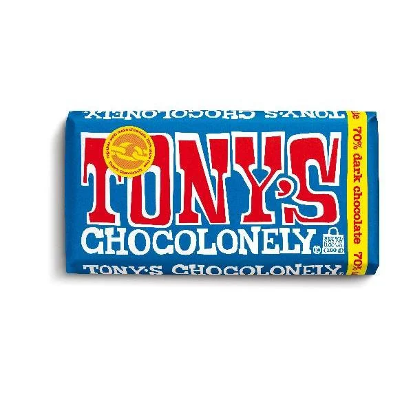 Tony's Chocolonely Dark Chocolate Bar 6.35 Ounce Size - 15 Per Case.