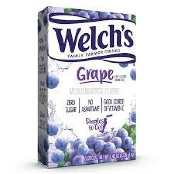 Welch's Singles To Go Grape Powdered Drink Mix 6 Count Packs - 12 Per Case.