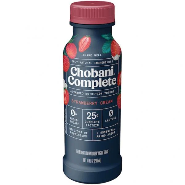 Chobani Complete Greek Yogurt Drink Strawberry Cream 10 Fluid Ounce - 8 Per Case.