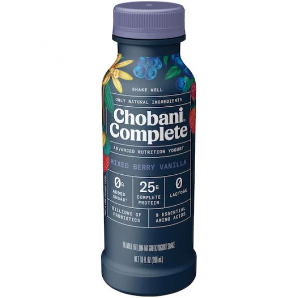 Chobani Complete Greek Yogurt Drink Mixedberry Vanilla 10 Fluid Ounce - 8 Per Case.