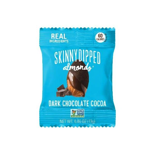 Skinny Dipped Almonds Dark Chocolate Cocoa Almonds 0.46 Ounce Size - 24 Per Case.