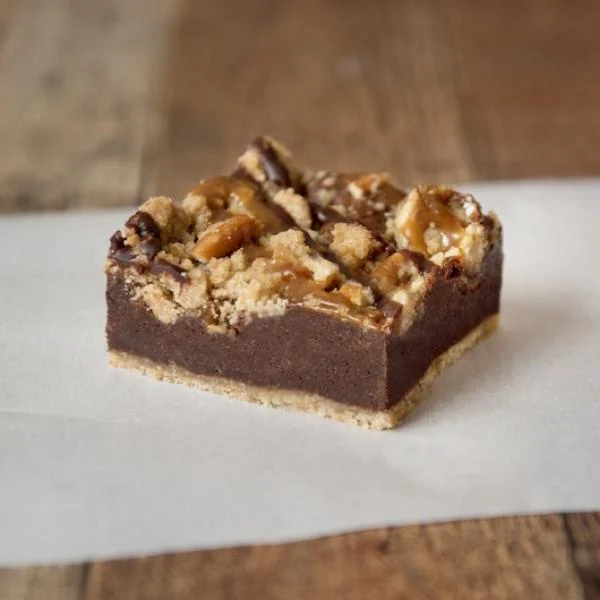 The Original Cakerie Dessert Bar (2 Inch x6 Inch ) Salted Caramel Pretzel Brownie Cut Ca 141 Ounce Size - 2 Per Case.