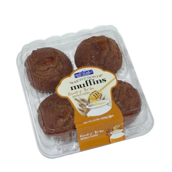 Uncle Wally's Large Honey Bran Muffins 16 Ounce Size - 6 Per Case.