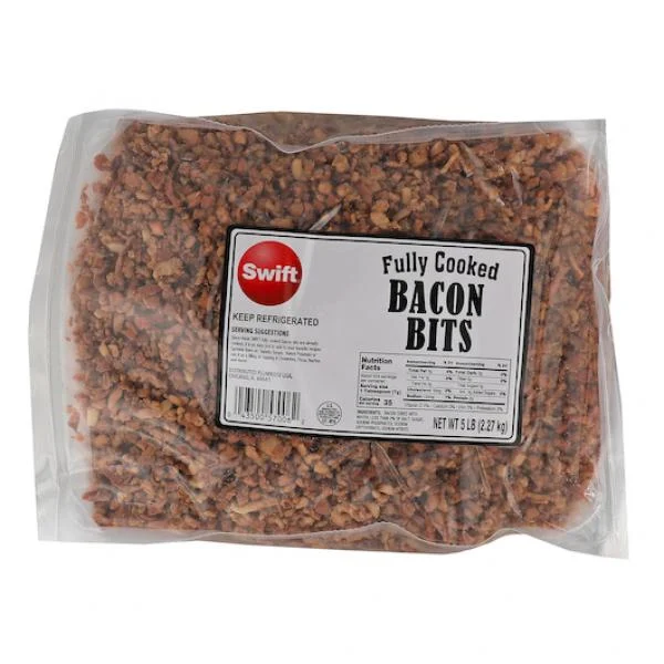 Swift Bacon Bit Ready To Serve 4 Inch 5 Pound Each - 2 Per Case.