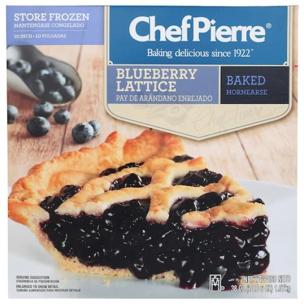 Chef Pierre Pie Blueberry Pre Baked Lattice10 Inch  38 Ounce Size - 6 Per Case.