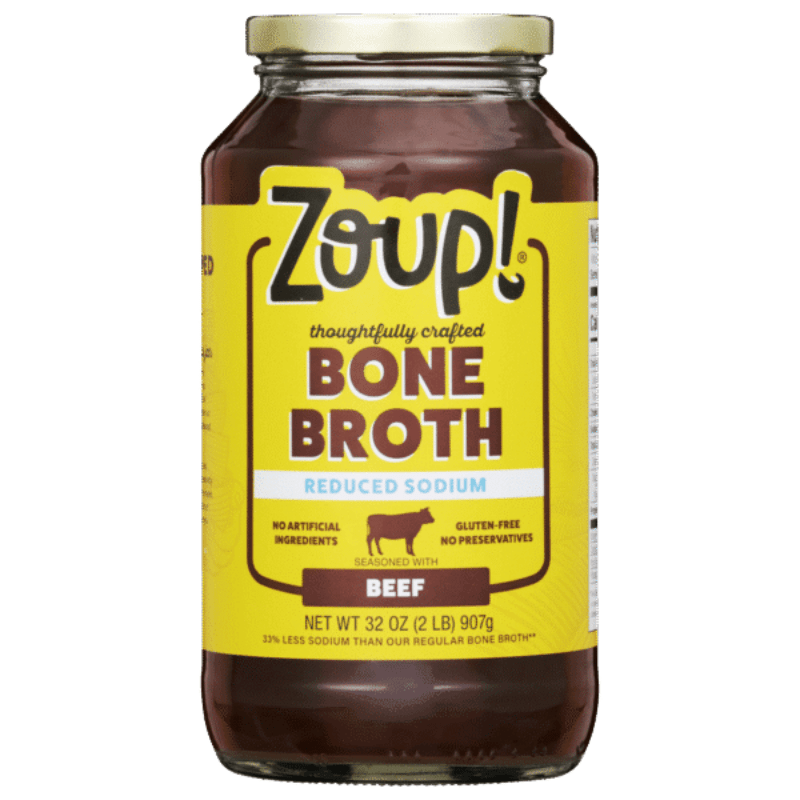 Zoup Reduced Sodium Beef Bone Broth, 32 oz